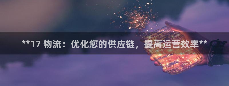 28圈正规吗：**17 物流：优化您